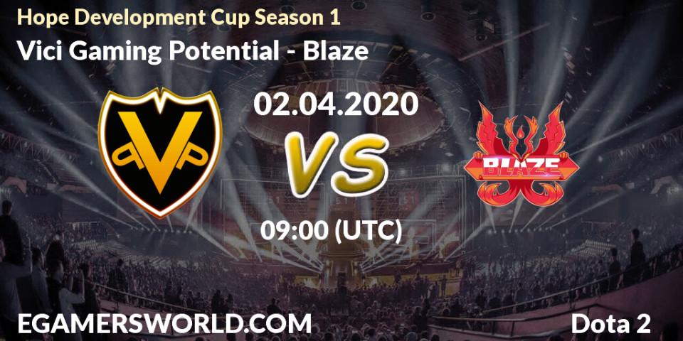 Prognose für das Spiel Vici Gaming Potential VS Blaze. 02.04.20. Dota 2 - Hope Development Cup Season 1