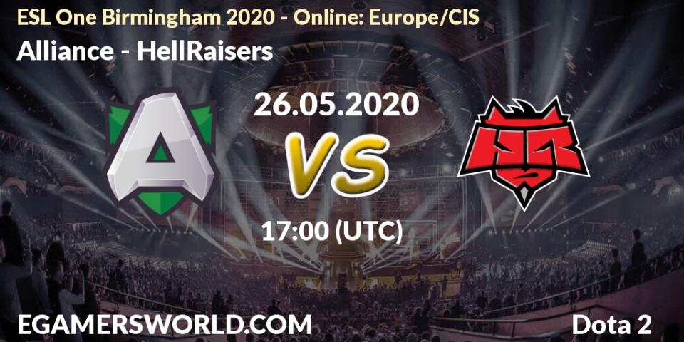 Prognose für das Spiel Alliance VS HellRaisers. 26.05.2020 at 16:37. Dota 2 - ESL One Birmingham 2020 - Online: Europe/CIS