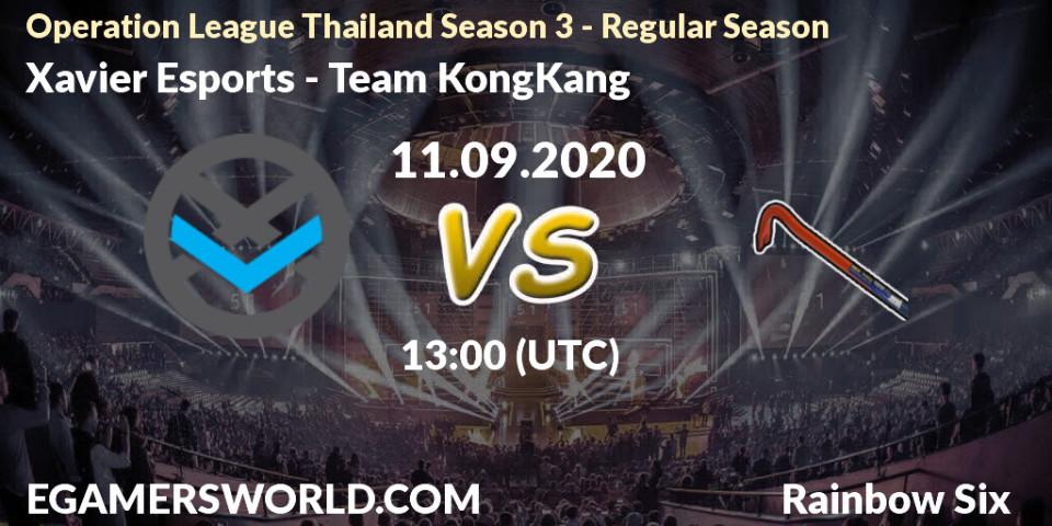 Prognose für das Spiel Xavier Esports VS Team KongKang. 11.09.2020 at 13:00. Rainbow Six - Operation League Thailand Season 3 - Regular Season