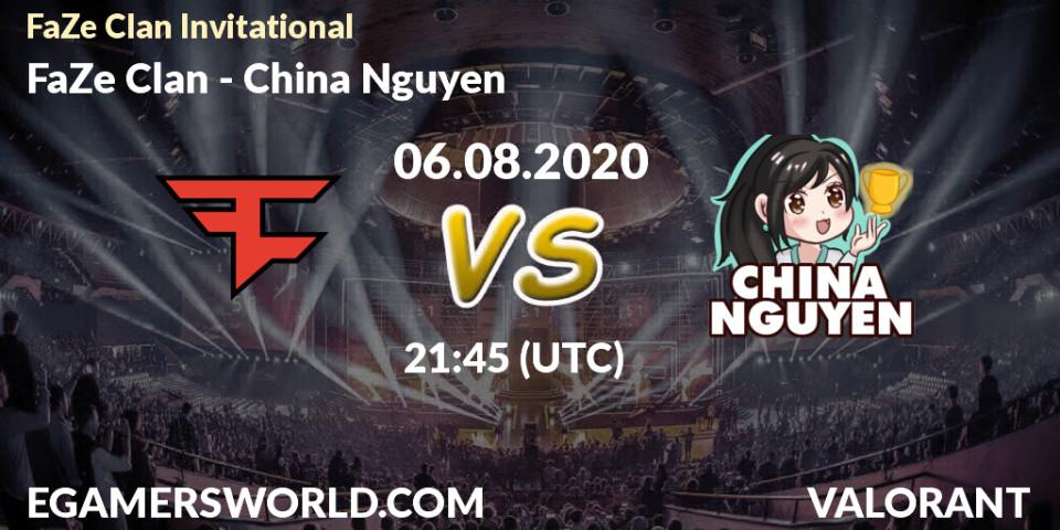 Prognose für das Spiel FaZe Clan VS China Nguyen. 06.08.2020 at 21:45. VALORANT - FaZe Clan Invitational