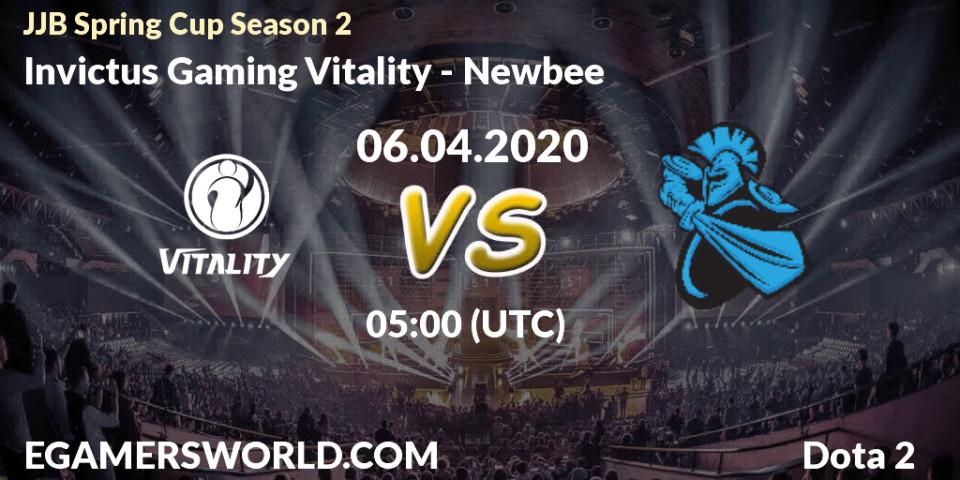 Prognose für das Spiel Invictus Gaming Vitality VS Newbee. 08.04.20. Dota 2 - JJB Spring Cup Season 2