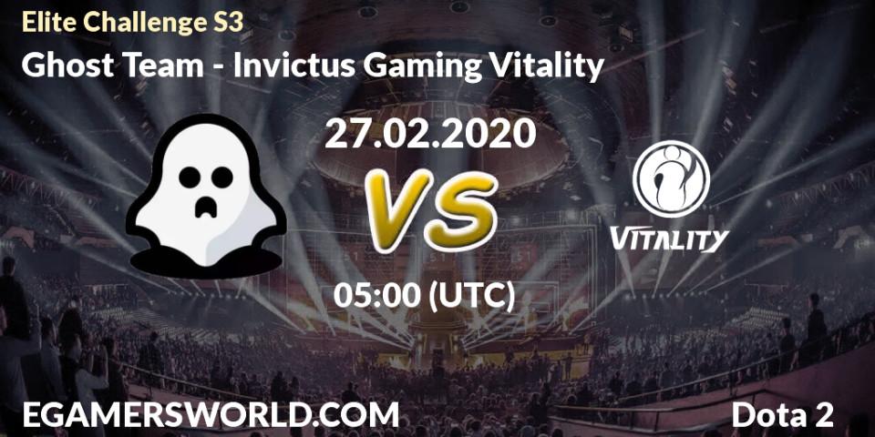 Prognose für das Spiel Ghost Team VS Invictus Gaming Vitality. 27.02.20. Dota 2 - Elite Challenge S3