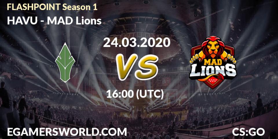Prognose für das Spiel HAVU VS MAD Lions. 24.03.2020 at 16:00. Counter-Strike (CS2) - FLASHPOINT Season 1