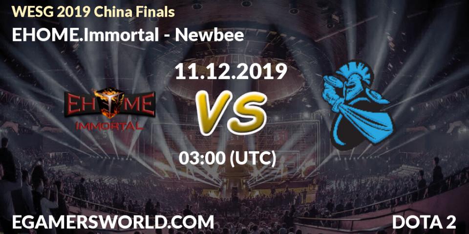 Prognose für das Spiel EHOME.Immortal VS Newbee. 11.12.19. Dota 2 - WESG 2019 China Finals