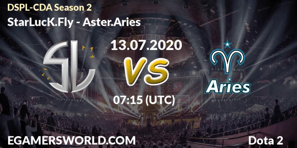 Prognose für das Spiel StarLucK.Fly VS Aster.Aries. 13.07.20. Dota 2 - Dota2 Secondary Professional League 2020 Season 2
