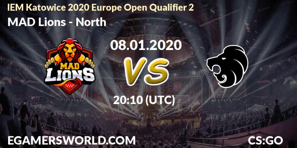 Prognose für das Spiel MAD Lions VS North. 08.01.2020 at 20:45. Counter-Strike (CS2) - IEM Katowice 2020 Europe Open Qualifier 2