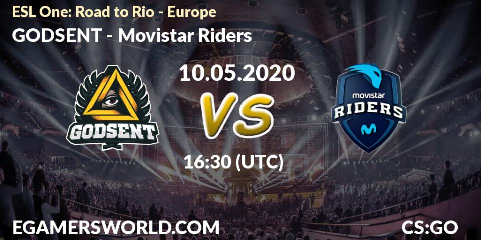 Prognose für das Spiel GODSENT VS Movistar Riders. 10.05.2020 at 17:30. Counter-Strike (CS2) - ESL One: Road to Rio - Europe