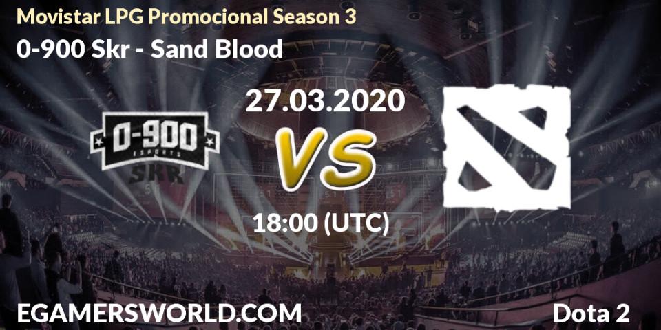Prognose für das Spiel 0-900 Skr VS Sand Blood. 27.03.2020 at 18:15. Dota 2 - Movistar LPG Promocional Season 3