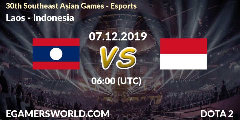 Prognose für das Spiel Laos VS Indonesia. 07.12.2019 at 14:00. Dota 2 - 30th Southeast Asian Games - Esports