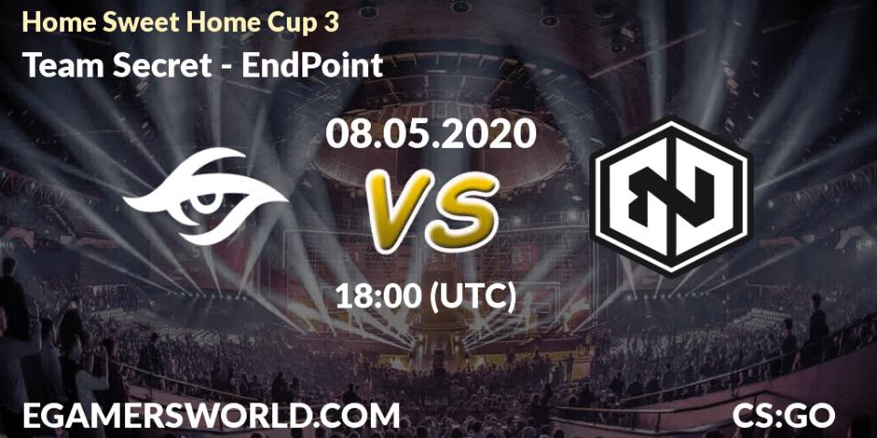 Prognose für das Spiel Team Secret VS EndPoint. 08.05.2020 at 18:00. Counter-Strike (CS2) - #Home Sweet Home Cup 3