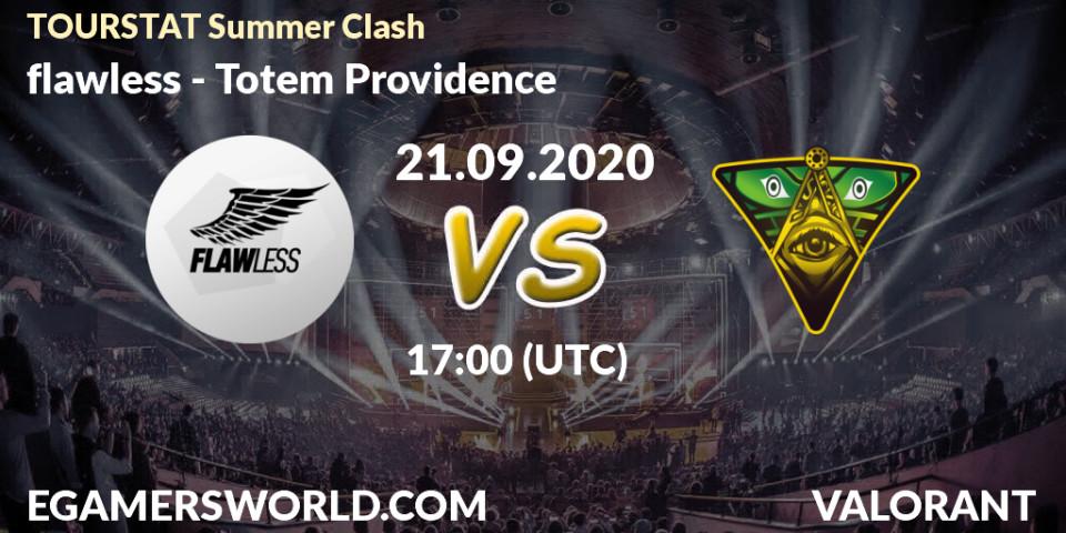 Prognose für das Spiel flawless VS Totem Providence. 21.09.2020 at 17:00. VALORANT - TOURSTAT Summer Clash