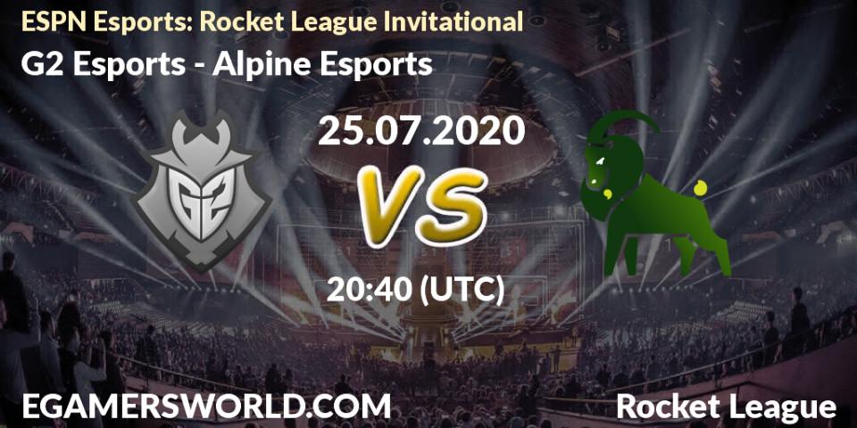 Prognose für das Spiel G2 Esports VS Alpine Esports. 25.07.2020 at 20:40. Rocket League - ESPN Esports: Rocket League Invitational