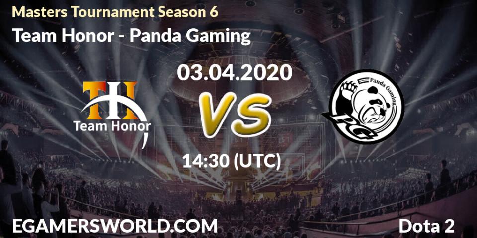 Prognose für das Spiel Team Honor VS Panda Gaming. 03.04.20. Dota 2 - Masters Tournament Season 6