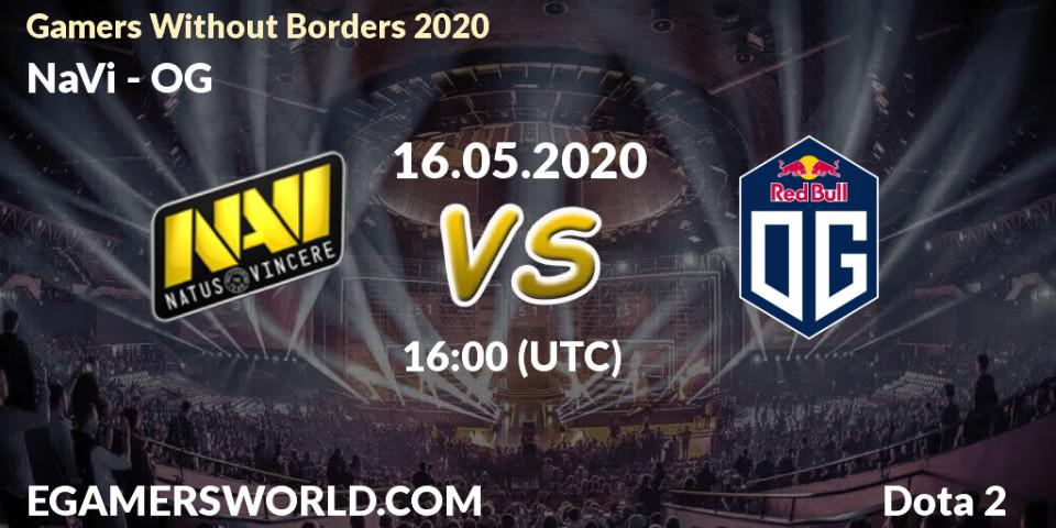 Prognose für das Spiel NaVi VS OG. 16.05.2020 at 19:35. Dota 2 - Gamers Without Borders 2020