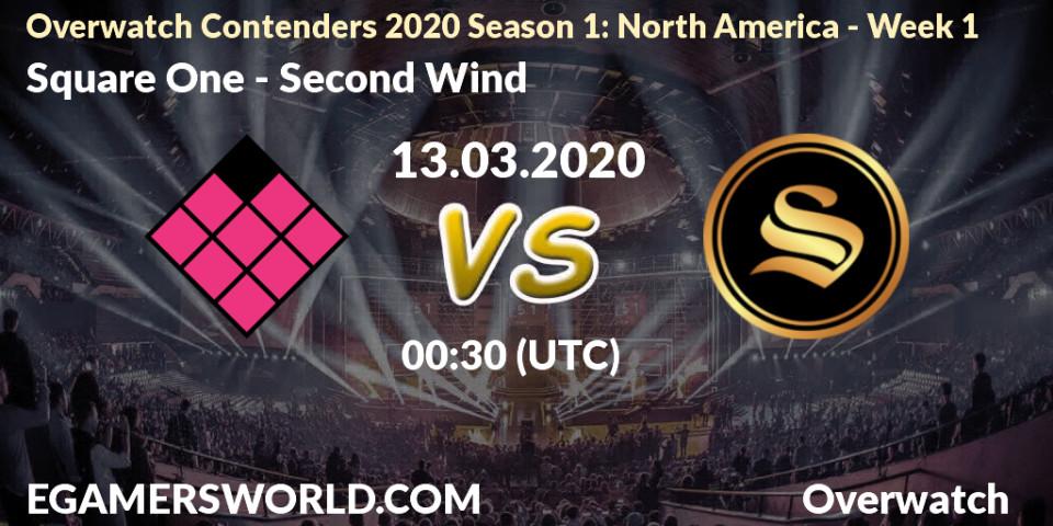 Prognose für das Spiel Square One VS Second Wind. 13.03.20. Overwatch - Overwatch Contenders 2020 Season 1: North America - Week 1