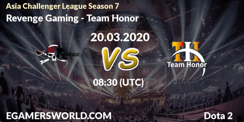 Prognose für das Spiel Revenge Gaming VS Team Honor. 20.03.20. Dota 2 - Asia Challenger League Season 7