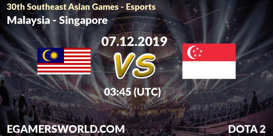 Prognose für das Spiel Malaysia VS Singapore. 07.12.2019 at 04:45. Dota 2 - 30th Southeast Asian Games - Esports
