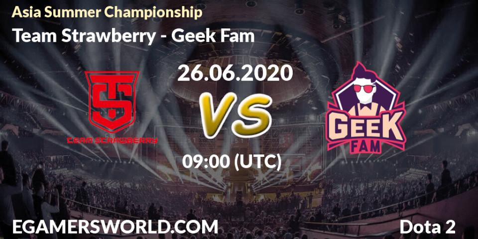 Prognose für das Spiel Team Strawberry VS Geek Fam. 26.06.20. Dota 2 - Asia Summer Championship