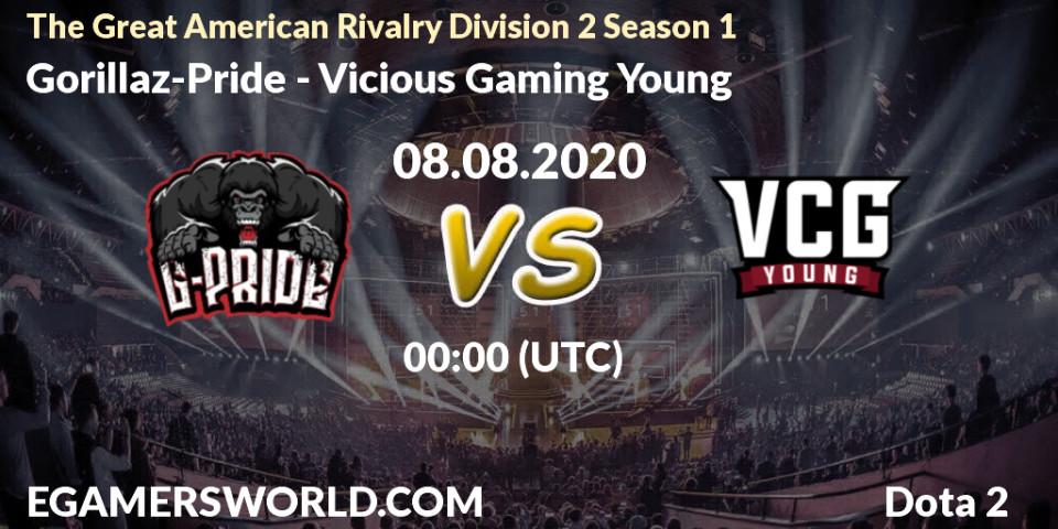 Prognose für das Spiel Gorillaz-Pride VS Vicious Gaming Young. 10.08.2020 at 02:44. Dota 2 - The Great American Rivalry Division 2 Season 1