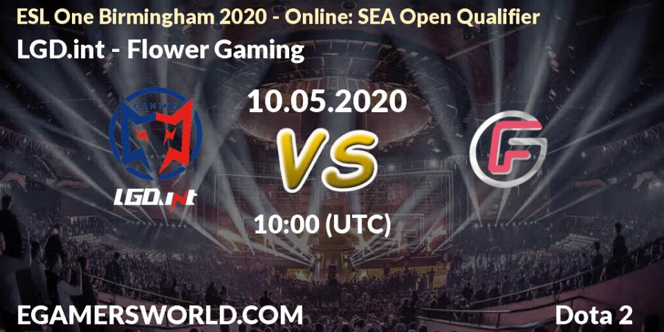 Prognose für das Spiel LGD.int VS Flower Gaming. 10.05.20. Dota 2 - ESL One Birmingham 2020 - Online: SEA Open Qualifier