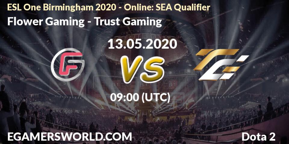 Prognose für das Spiel Flower Gaming VS Trust Gaming. 13.05.20. Dota 2 - ESL One Birmingham 2020 - Online: SEA Qualifier