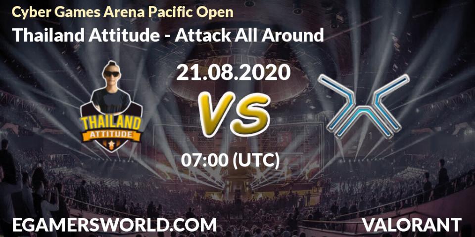 Prognose für das Spiel Thailand Attitude VS Attack All Around. 21.08.20. VALORANT - Cyber Games Arena Pacific Open
