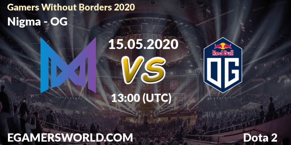 Prognose für das Spiel Nigma VS OG. 15.05.2020 at 12:55. Dota 2 - Gamers Without Borders 2020