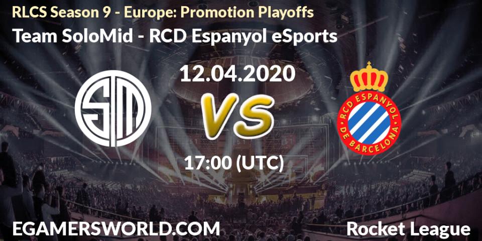 Prognose für das Spiel Team SoloMid VS RCD Espanyol eSports. 12.04.20. Rocket League - RLCS Season 9 - Europe: Promotion Playoffs