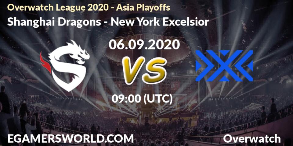 Prognose für das Spiel Shanghai Dragons VS New York Excelsior. 06.09.20. Overwatch - Overwatch League 2020 - Asia Playoffs
