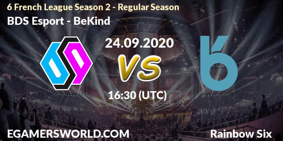 Prognose für das Spiel BDS Esport VS BeKind. 24.09.20. Rainbow Six - 6 French League Season 2 