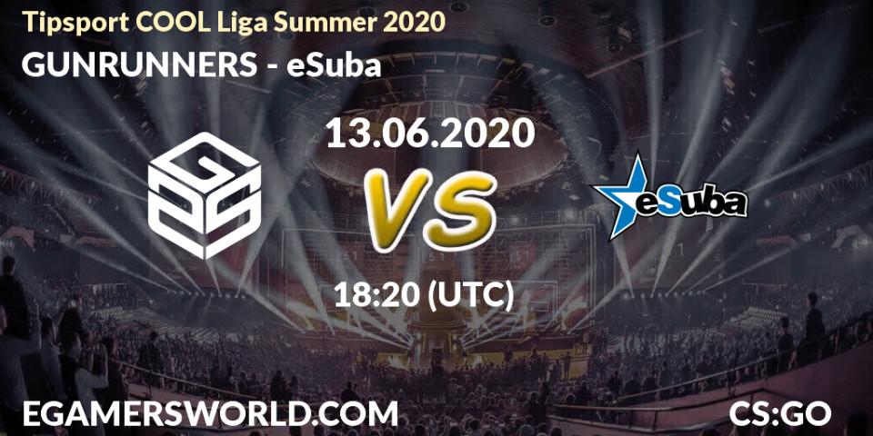 Prognose für das Spiel GUNRUNNERS VS eSuba. 13.06.20. CS2 (CS:GO) - Tipsport COOL Liga Summer 2020