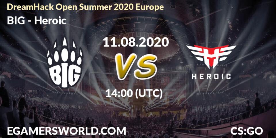 Prognose für das Spiel BIG VS Heroic. 11.08.20. CS2 (CS:GO) - DreamHack Open Summer 2020 Europe