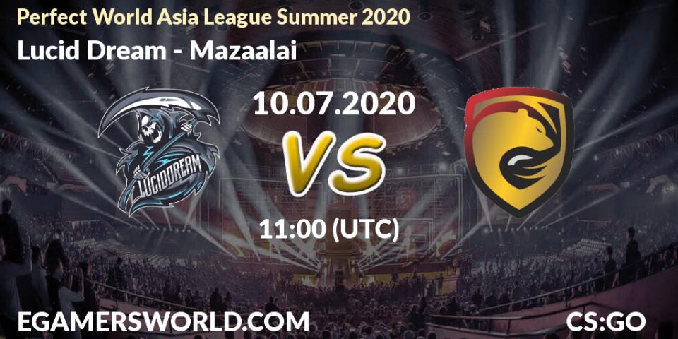 Prognose für das Spiel Lucid Dream VS Mazaalai. 10.07.20. CS2 (CS:GO) - Perfect World Asia League Summer 2020