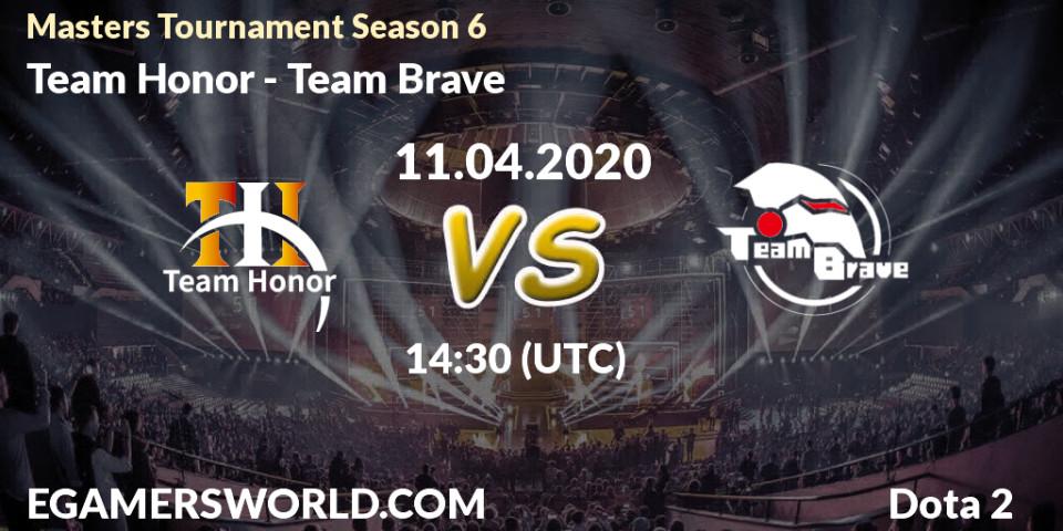 Prognose für das Spiel Team Honor VS Team Brave. 12.04.20. Dota 2 - Masters Tournament Season 6
