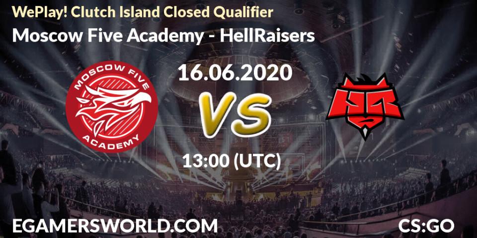 Prognose für das Spiel Moscow Five Academy VS HellRaisers. 16.06.2020 at 16:15. Counter-Strike (CS2) - WePlay! Clutch Island Closed Qualifier
