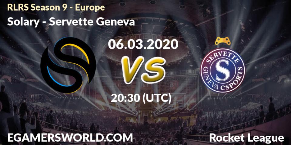 Prognose für das Spiel Solary VS Servette Geneva. 06.03.2020 at 20:30. Rocket League - RLRS Season 9 - Europe