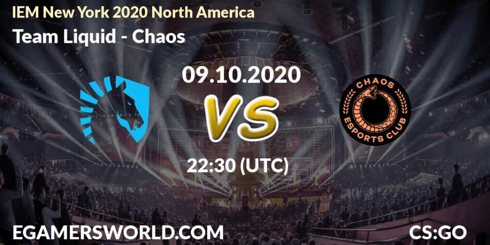 Prognose für das Spiel Team Liquid VS Chaos. 09.10.2020 at 22:30. Counter-Strike (CS2) - IEM New York 2020 North America