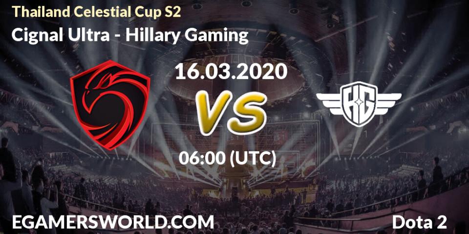 Prognose für das Spiel Cignal Ultra VS Hillary Gaming. 16.03.2020 at 06:31. Dota 2 - Thailand Celestial Cup S2