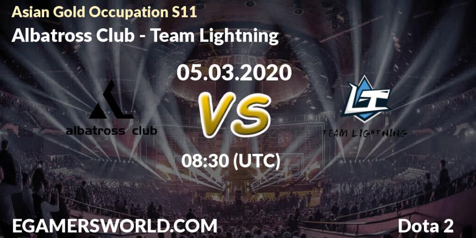 Prognose für das Spiel Albatross Club VS Team Lightning. 05.03.20. Dota 2 - Asian Gold Occupation S11 