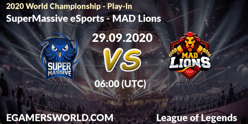 Prognose für das Spiel SuperMassive eSports VS MAD Lions. 29.09.2020 at 08:38. LoL - 2020 World Championship - Play-In