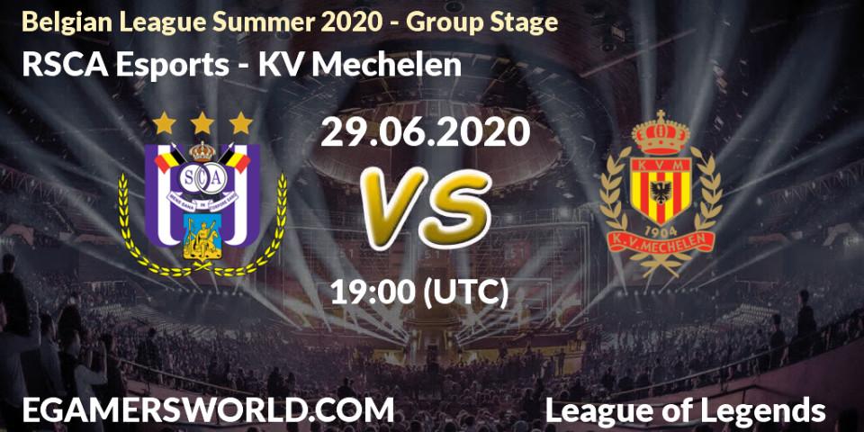 Prognose für das Spiel RSCA Esports VS KV Mechelen. 29.06.2020 at 19:00. LoL - Belgian League Summer 2020 - Group Stage
