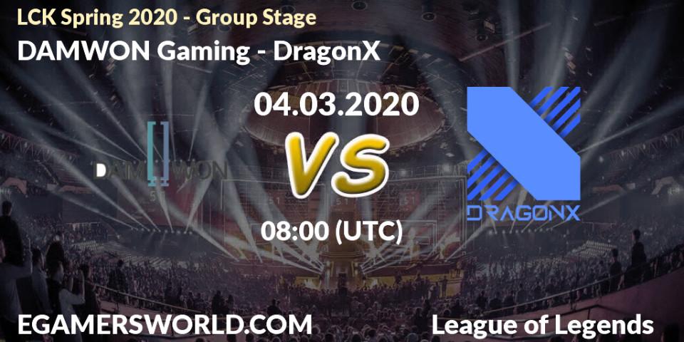 Prognose für das Spiel DAMWON Gaming VS DragonX. 04.03.20. LoL - LCK Spring 2020 - Group Stage