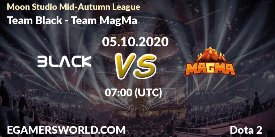 Prognose für das Spiel Team Black VS Team MagMa. 05.10.20. Dota 2 - Moon Studio Mid-Autumn League