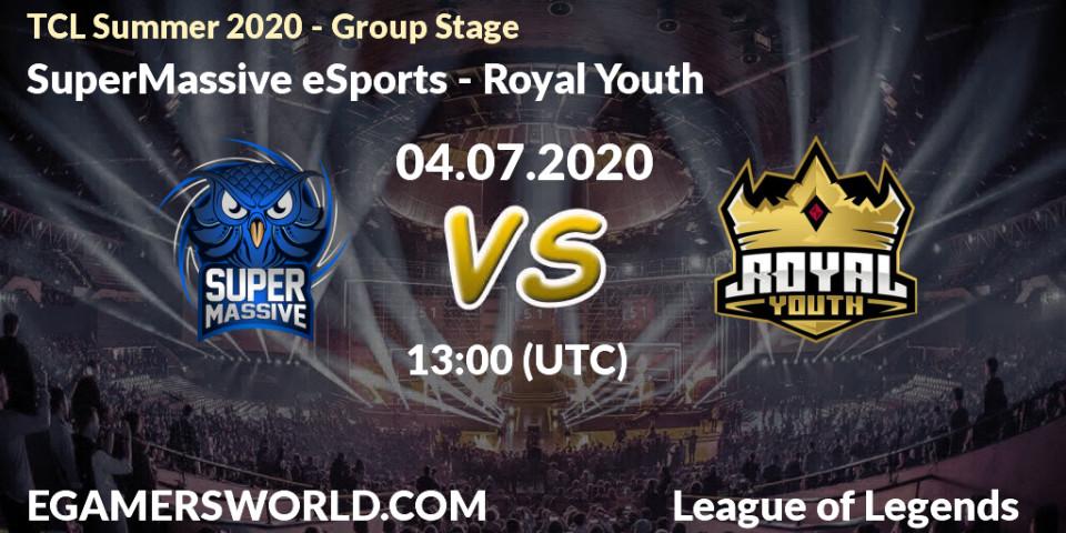 Prognose für das Spiel SuperMassive eSports VS Royal Youth. 05.07.20. LoL - TCL Summer 2020 - Group Stage