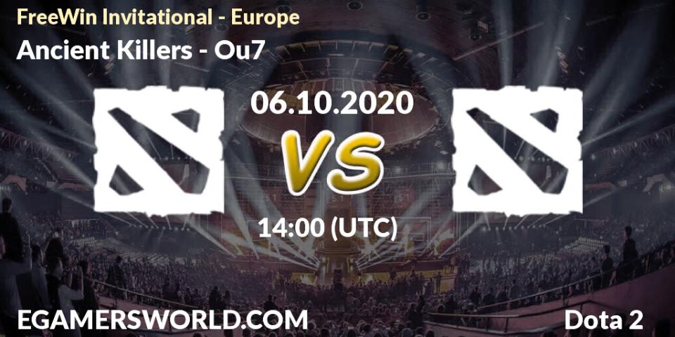 Prognose für das Spiel Ancient Killers VS Ou7. 06.10.2020 at 14:49. Dota 2 - FreeWin Invitational - Europe