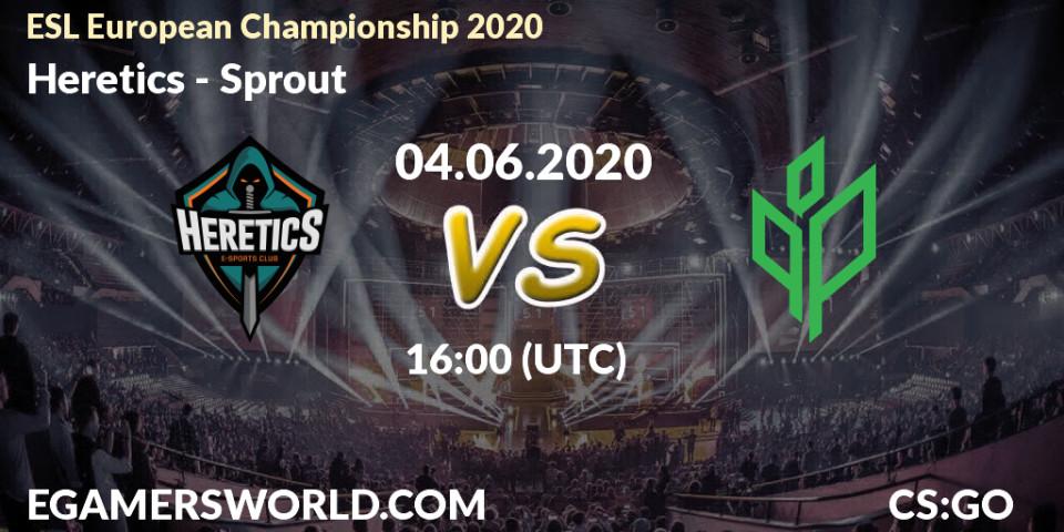 Prognose für das Spiel Heretics VS Sprout. 04.06.2020 at 16:00. Counter-Strike (CS2) - ESL European Championship 2020