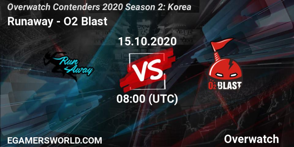 Prognose für das Spiel Runaway VS O2 Blast. 16.10.20. Overwatch - Overwatch Contenders 2020 Season 2: Korea