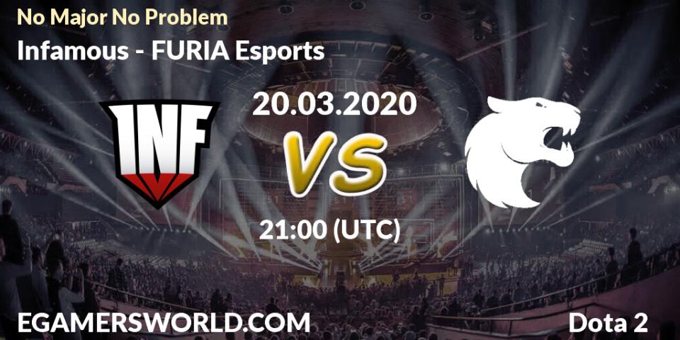 Prognose für das Spiel Infamous VS FURIA Esports. 20.03.20. Dota 2 - No Major No Problem
