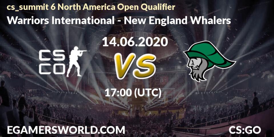 Prognose für das Spiel Warriors International VS New England Whalers. 14.06.20. CS2 (CS:GO) - cs_summit 6 North America Open Qualifier