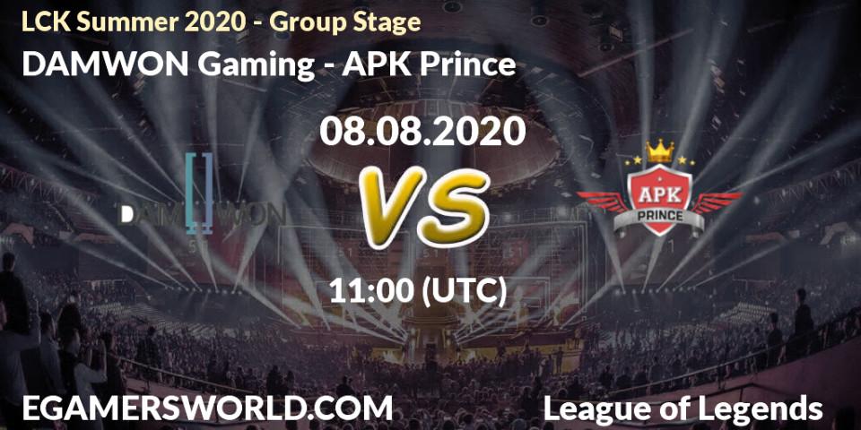 Prognose für das Spiel DAMWON Gaming VS APK Prince. 08.08.20. LoL - LCK Summer 2020 - Group Stage